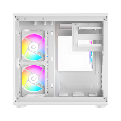MINID V1 - M-ATX Temperli Camlı 3*12cm ARGB Fan Beyaz Oyuncu Kasası