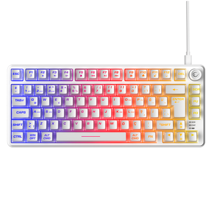 ZEPHYRA 75 Beyaz RGB US Q Sessiz Membrane Oyuncu Klavyesi
