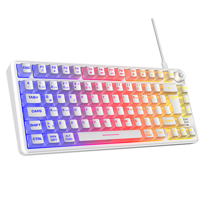 ZEPHYRA 75 Beyaz RGB US Q Sessiz Membrane Oyuncu Klavyesi