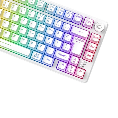 ZEPHYRA 75 Beyaz RGB US Q Sessiz Membrane Oyuncu Klavyesi