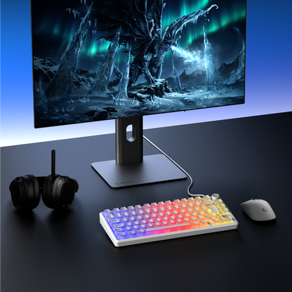 ZEPHYRA 75 Beyaz RGB US Q Sessiz Membrane Oyuncu Klavyesi