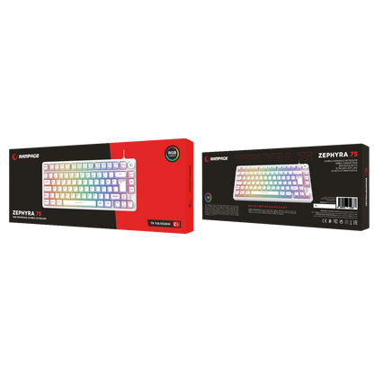 ZEPHYRA 75 Beyaz RGB US Q Sessiz Membrane Oyuncu Klavyesi