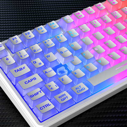 ZEPHYRA 75 Beyaz RGB US Q Sessiz Membrane Oyuncu Klavyesi