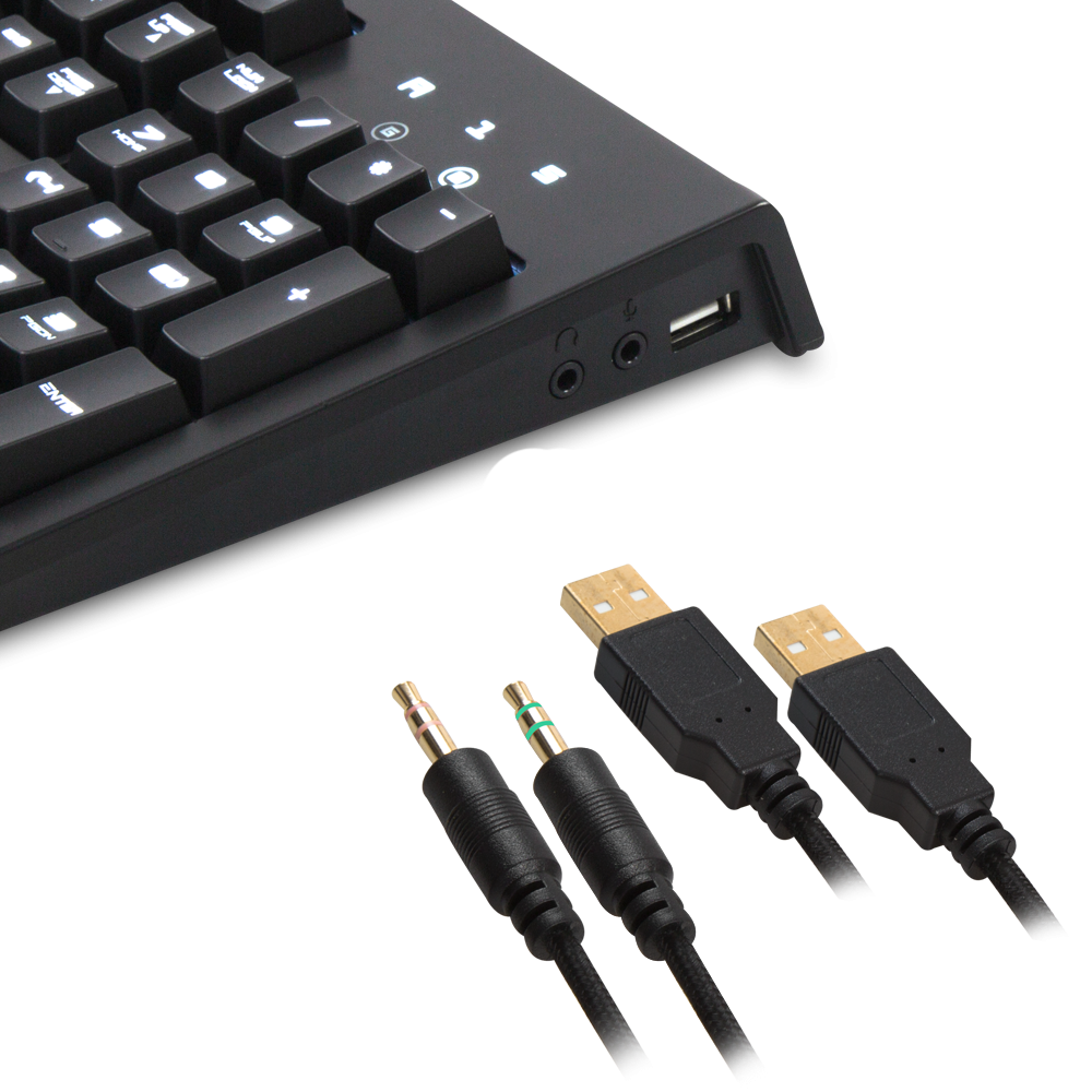 KB-R12 TURRET Siyah USB Beyaz Aydınlatmalı Makrolu US Layout Mekanik Gaming Klavye