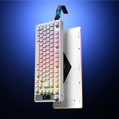 KB-R93 - Beyaz 2.4G + BT Wireless RGB Aydınlatmalı Q 82 Membrane Gaming Oyuncu Klavye