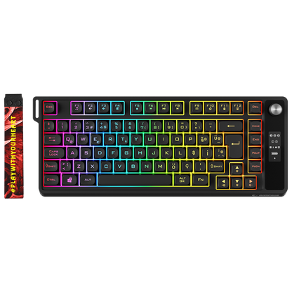 KB-R93 - Beyaz 2.4G + BT Wireless RGB Aydınlatmalı Q 82 Membrane Gaming Oyuncu Klavye