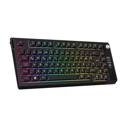 KB-R93 - Beyaz 2.4G + BT Wireless RGB Aydınlatmalı Q 82 Membrane Gaming Oyuncu Klavye