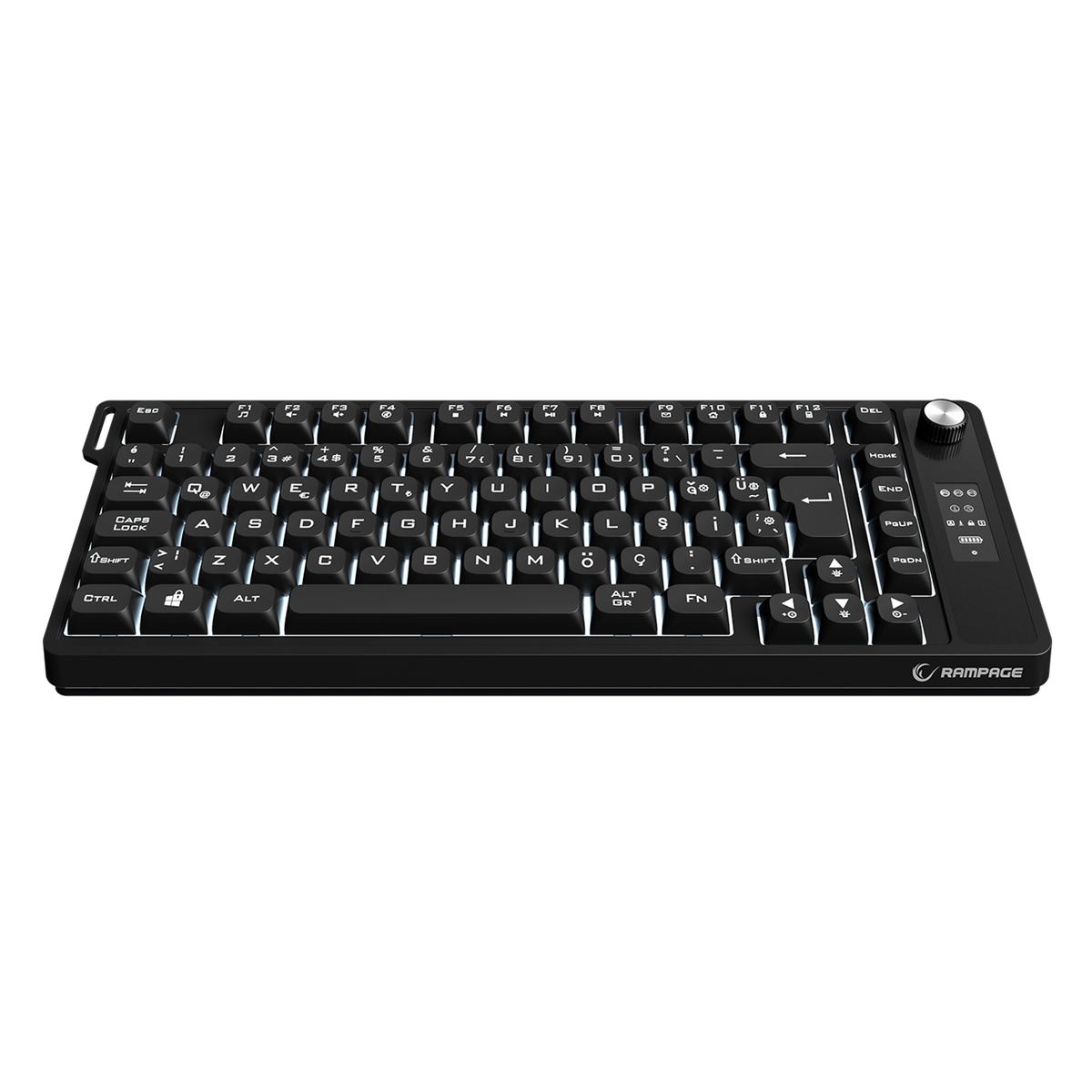 KB-R93 - Beyaz 2.4G + BT Wireless RGB Aydınlatmalı Q 82 Membrane Gaming Oyuncu Klavye