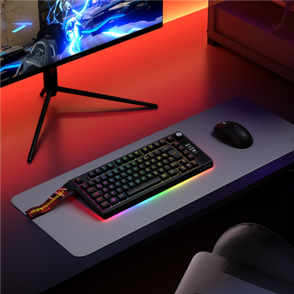 KB-R93 - Beyaz 2.4G + BT Wireless RGB Aydınlatmalı Q 82 Membrane Gaming Oyuncu Klavye