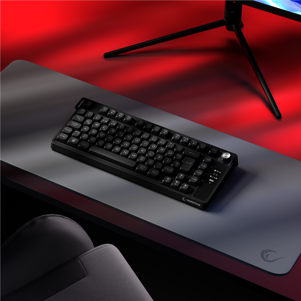 KB-R93 - Beyaz 2.4G + BT Wireless RGB Aydınlatmalı Q 82 Membrane Gaming Oyuncu Klavye