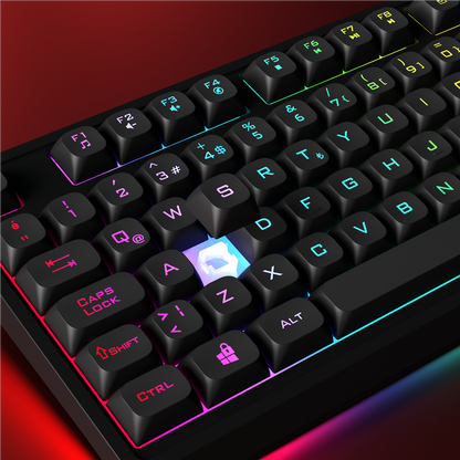 KB-R93 - Beyaz 2.4G + BT Wireless RGB Aydınlatmalı Q 82 Membrane Gaming Oyuncu Klavye