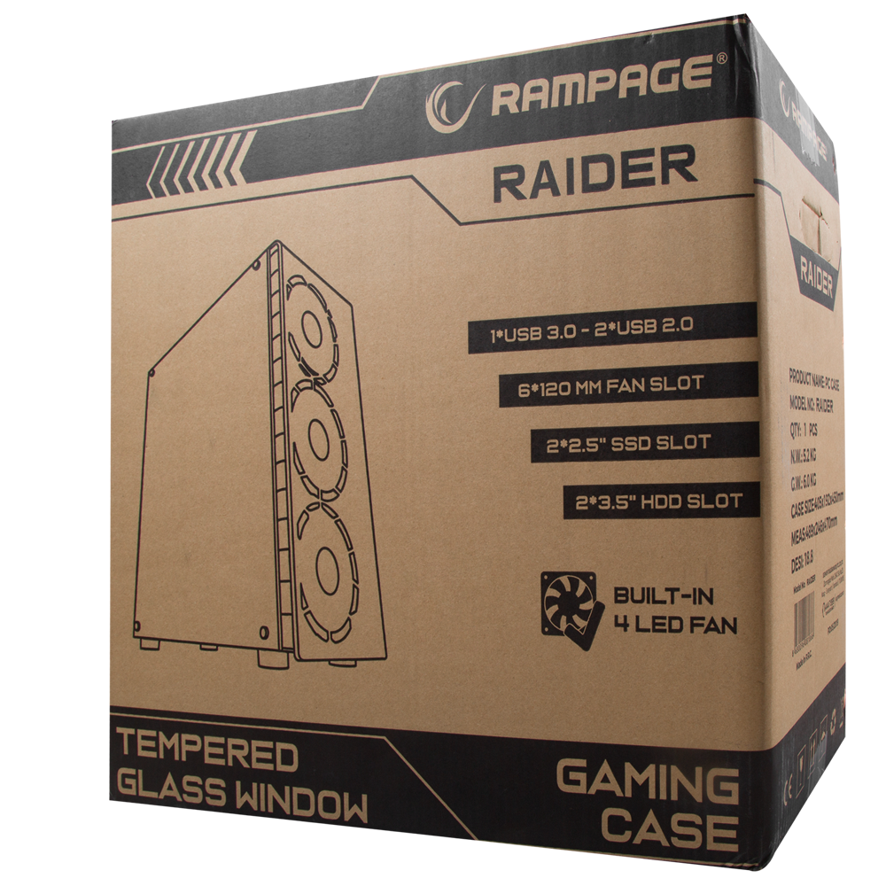 Raider 4x12cm 5 Renk Fan  Oyuncu Kasası