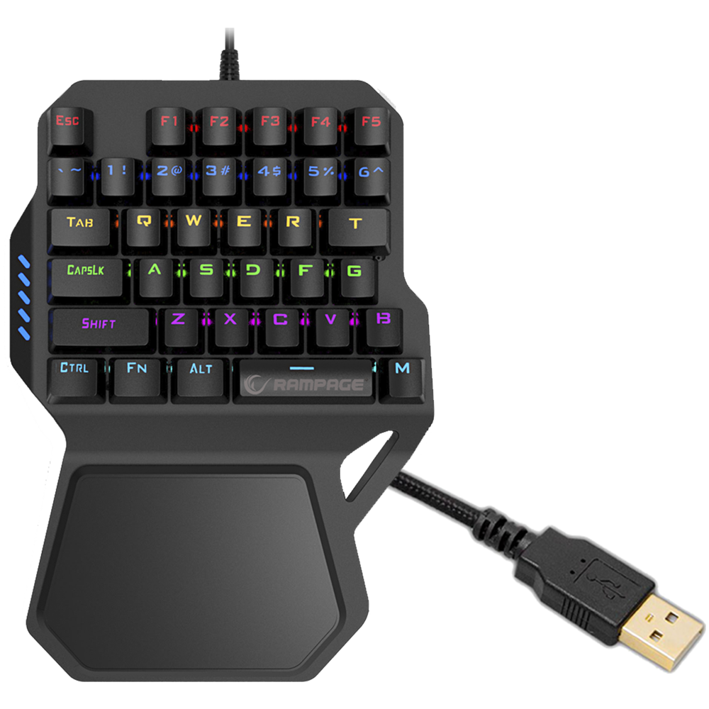 KB-R77 PALM USB Rainbow Backlight Outemu Blue Switch Mekanik 36 Tuşlu Mini Gaming Oyuncu Klavyesi - Rampage