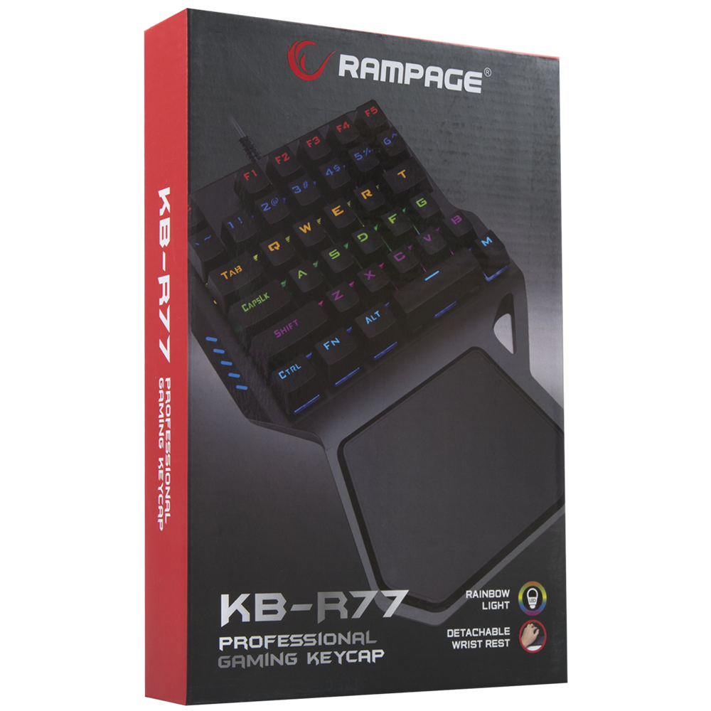 KB-R77 PALM USB Rainbow Backlight Outemu Blue Switch Mekanik 36 Tuşlu Mini Gaming Oyuncu Klavyesi - Rampage