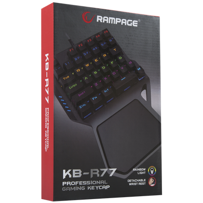 KB-R77 PALM USB Rainbow Backlight Outemu Blue Switch Mekanik 36 Tuşlu Mini Gaming Oyuncu Klavyesi - Rampage