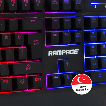 KB-R34 WINNER Semi Mekanik Q Rainbow Işıklı Gaming Oyuncu Klavyesi - Rampage