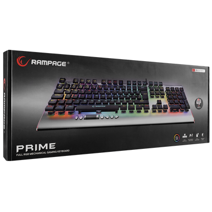 KB-R211 PRIME RGB Backlight Kristal Red Switch Mekanik Gaming Oyuncu Klavyesi - Rampage