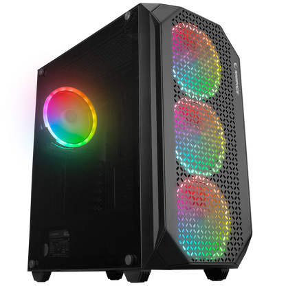 ZUKO 600W 80+ BRONZE Siyah emperli Camlı ATX Mid-T Gaming Oyuncu Kasası - Rampage