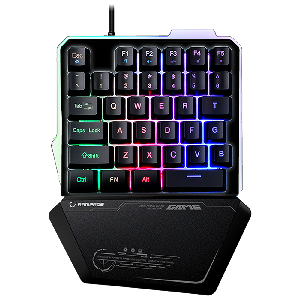 KB-R24 X-MINI RGB Zemin Aydınlatmalı Metal Taban Gövdeli Mini Gaming Oyuncu Klavyesi - Rampage