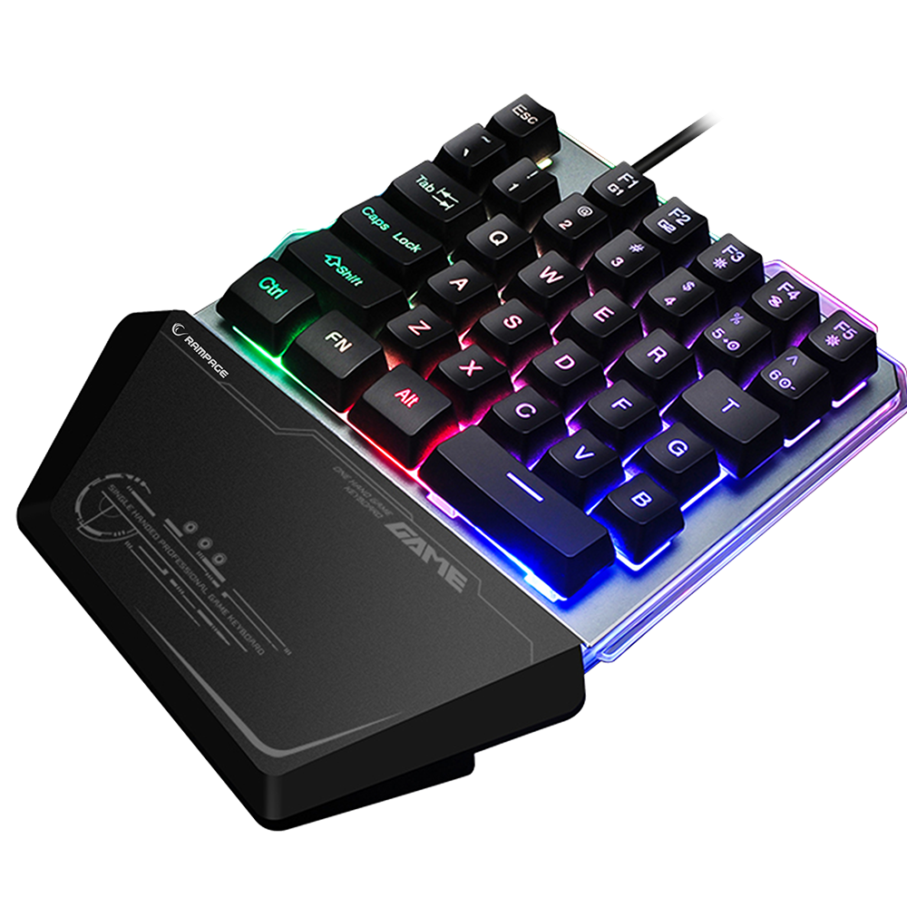 KB-R24 X-MINI RGB Zemin Aydınlatmalı Metal Taban Gövdeli Mini Gaming Oyuncu Klavyesi - Rampage