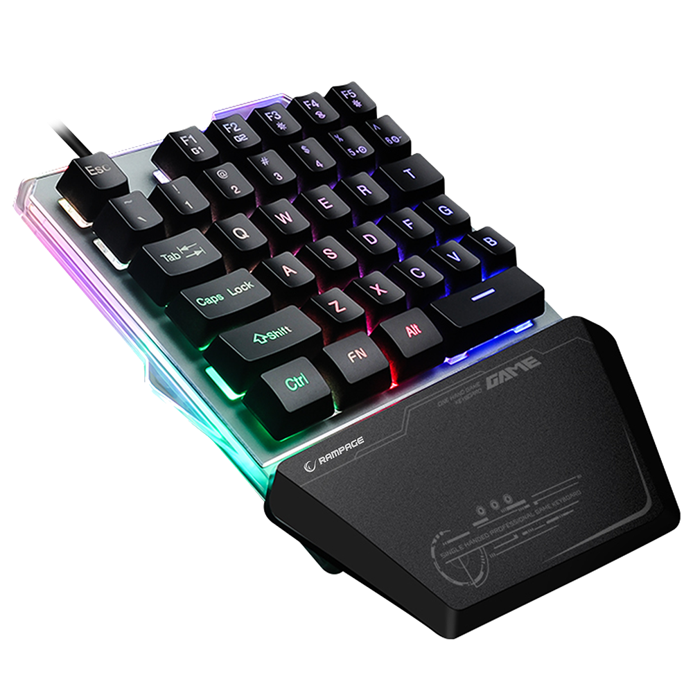 KB-R24 X-MINI RGB Zemin Aydınlatmalı Metal Taban Gövdeli Mini Gaming Oyuncu Klavyesi - Rampage