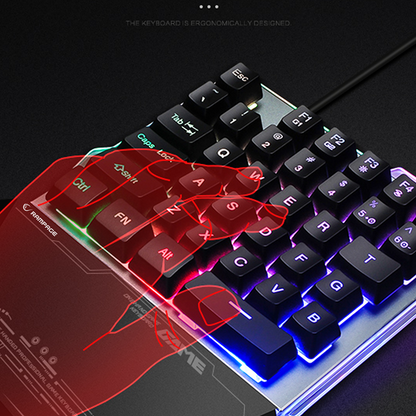 KB-R24 X-MINI RGB Zemin Aydınlatmalı Metal Taban Gövdeli Mini Gaming Oyuncu Klavyesi - Rampage