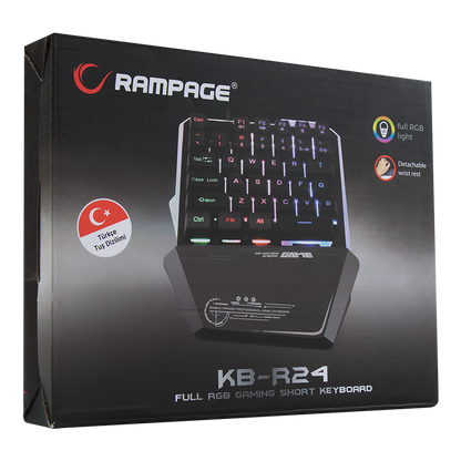 KB-R24 X-MINI RGB Zemin Aydınlatmalı Metal Taban Gövdeli Mini Gaming Oyuncu Klavyesi - Rampage