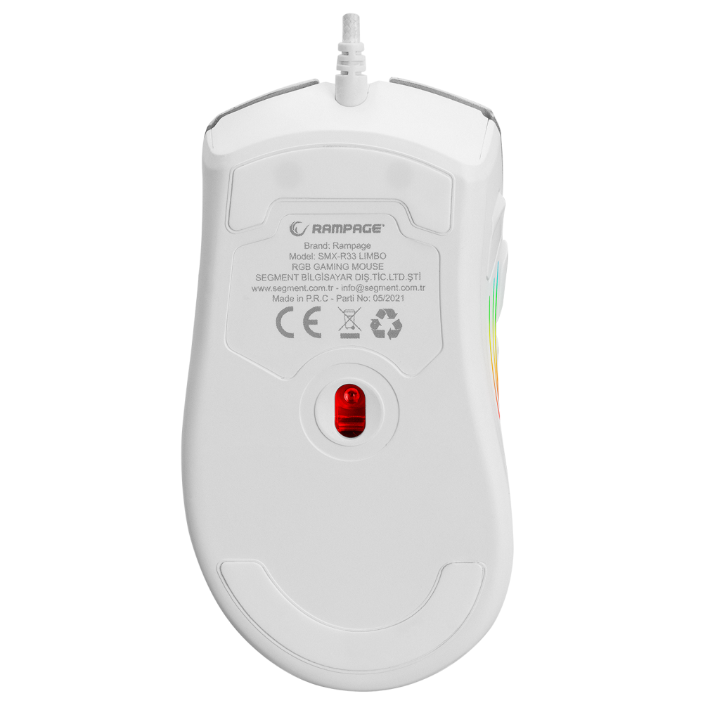 SMX-R33 LIMBO Makrolu Beyaz 6400dpi RGB Ledli Gaming Oyuncu Mouse
