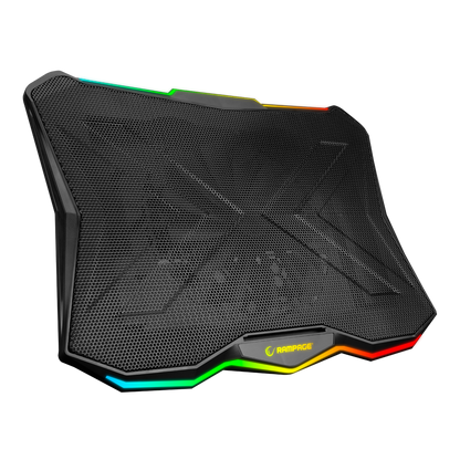 AD-RC8 SHOWY Siyah 180mm Fan 15-17 RGB Işıklı Notebook Soğutucu Stand - Rampage