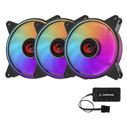RB-K8 3*12cm ARGB Fan + Kumanda 1200RPM Gaming Oyuncu Kasa Fan Kiti