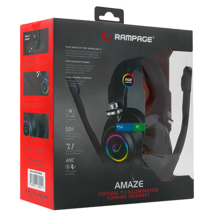 RM-K20 AMAZE RGB 7.1 Oyuncu Kulaklığı - Rampage