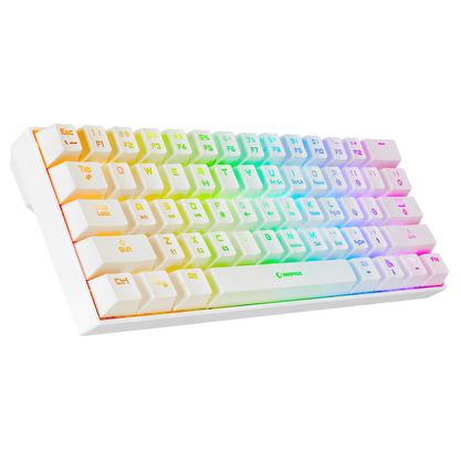 Kb-Rx63 B-Atom Bluetooth Blue Switch 63 Key US Layout Mini Gaming Keyboard-White