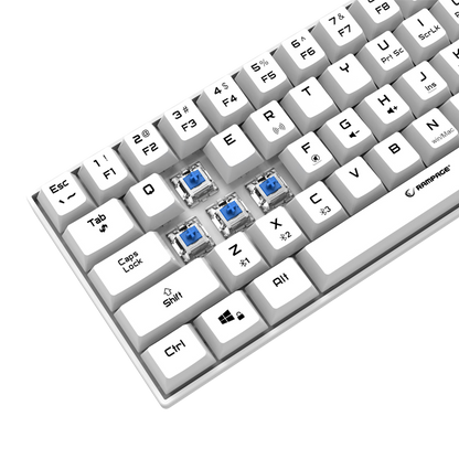 Kb-Rx63 B-Atom Bluetooth Blue Switch 63 Key US Layout Mini Gaming Keyboard-White