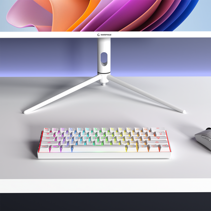 Kb-Rx63 B-Atom Bluetooth Blue Switch 63 Key US Layout Mini Gaming Keyboard-White