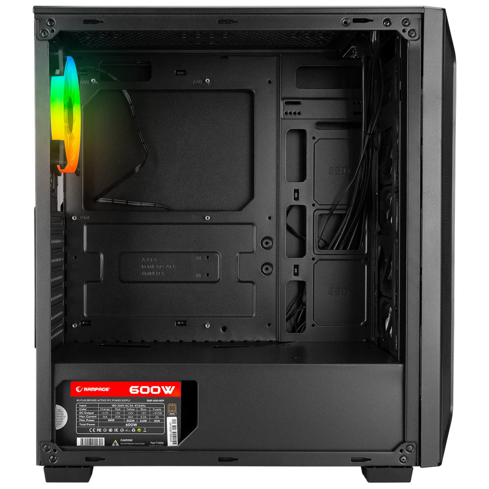 SAILOR Temperli Camlı 600W 80+ BRONZE Siyah  ATX Mid-T Gaming Oyuncu Kasası