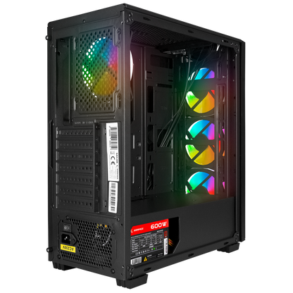 SAILOR Temperli Camlı 600W 80+ BRONZE Siyah ATX Mid-T Gaming Oyuncu Kasası - Rampage