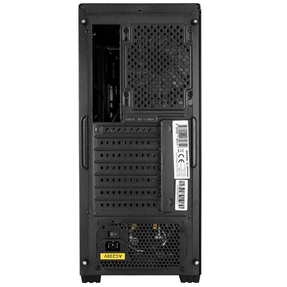 SAILOR Temperli Camlı 600W 80+ BRONZE Siyah ATX Mid-T Gaming Oyuncu Kasası - Rampage