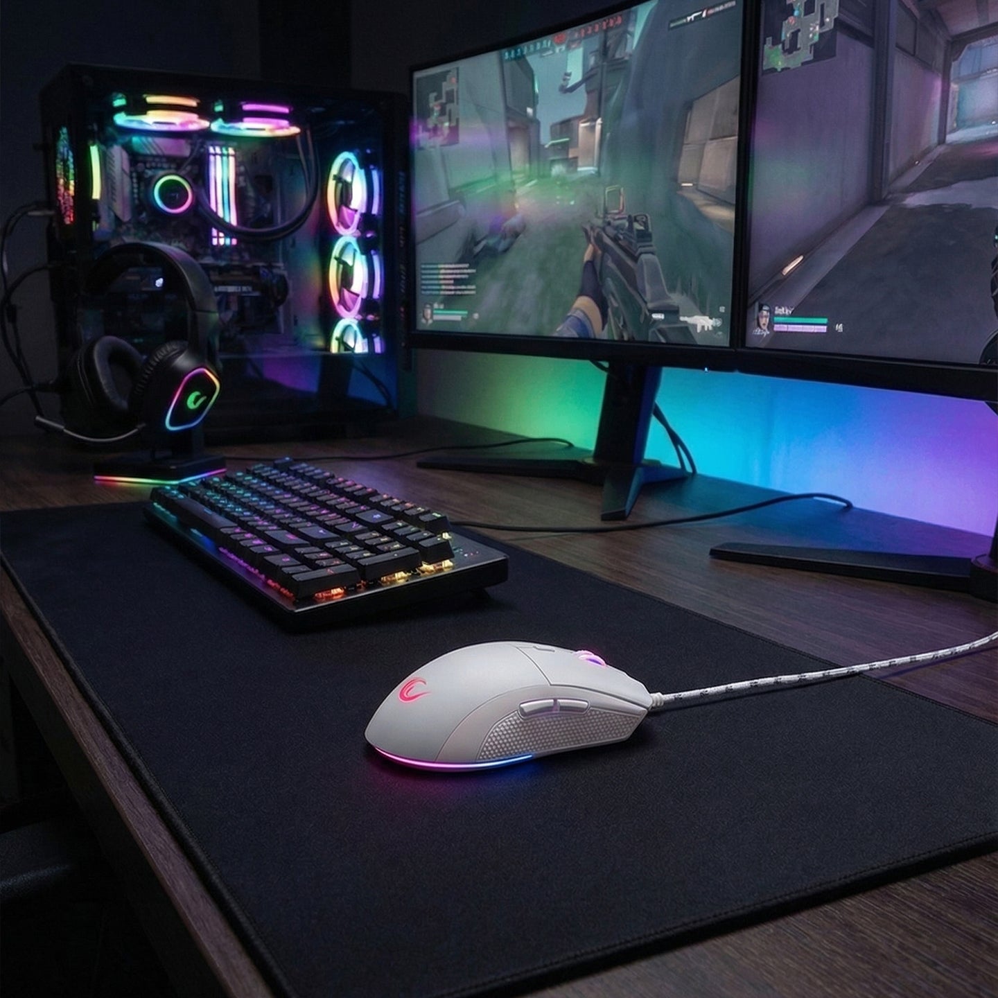 Radiant M1 Makrolu 7200 dpi RGB Oyuncu Mouse-Beyaz