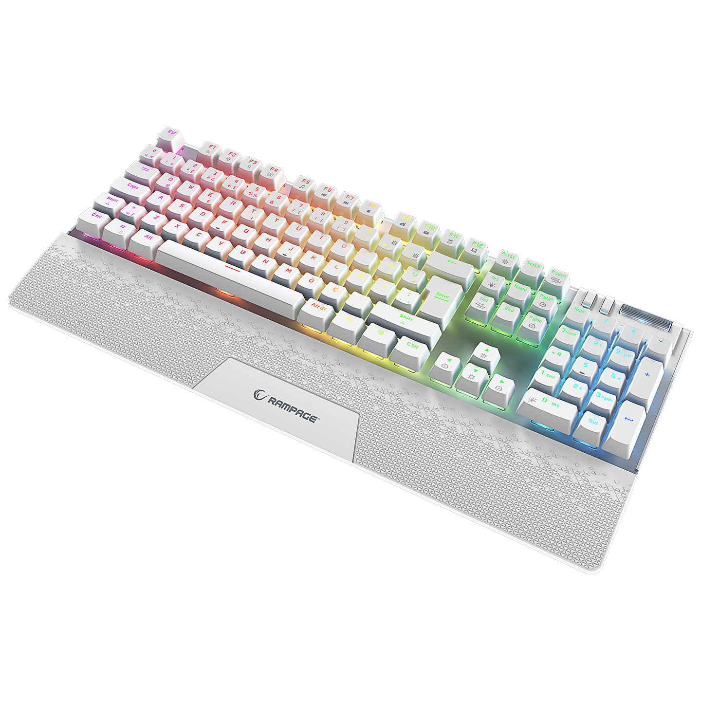 Carbon Beyaz Bilek Destekli Red Switch Gaming Oyuncu Klavyesi - Rampage