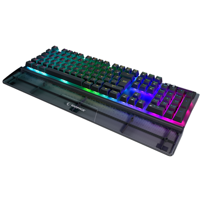 Carbon Siyah RGB Q Bilek Destekli Blue Switch Gaming Oyuncu Klavyesi