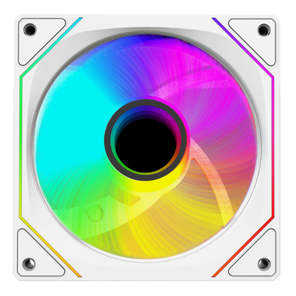 7C-120B 120*120*25mm Double Ring Aynalı ARGB Beyaz Kasa Fanı - Rampage
