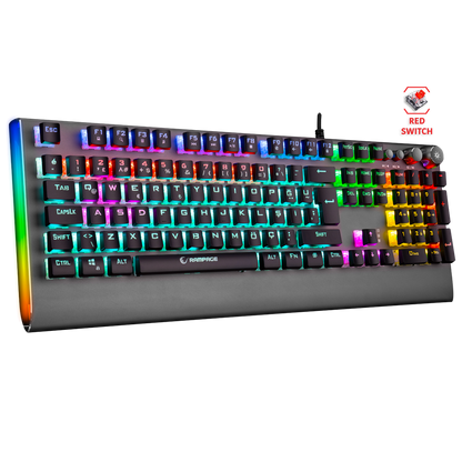 KB-R210 FAVORY Rainbow Aydınlatmalı Kristal Red Switch Mekanik Gaming Oyuncu Klavyesi - Rampage