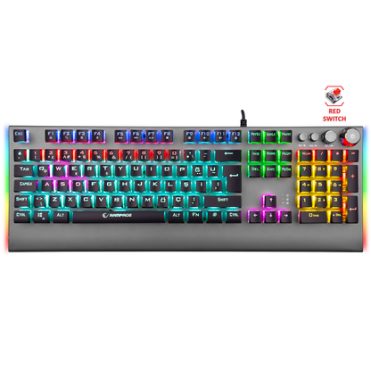 KB-R210 FAVORY Rainbow Aydınlatmalı Kristal Red Switch Mekanik Gaming Oyuncu Klavyesi - Rampage