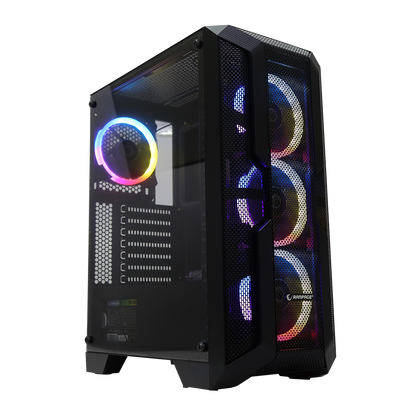 REACTION 600W 80+ BRONZE Temperli Camlı 4*Rainbow Fanlı Gaming Oyuncu Kasası