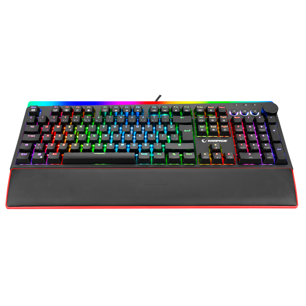 KB-R97 X-TRACER Siyah USB Blue Switch Tam Türkçe Gaming Oyuncu Mekanik Klavye - Rampage