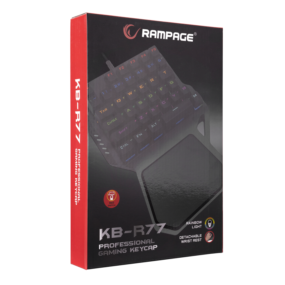 KB-R77 PALM USB Rainbow Backlight Outemu Red Switch Mekanik 36 Tuşlu Mini Gaming Oyuncu Klavyesi - Rampage