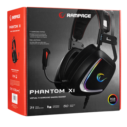 PHANTOM X1 RGB 7.1 Oyuncu Kulaklığı - Rampage