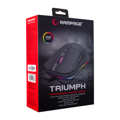 SMX-R65 TRIUMPH Usb Siyah RGB Işıklı 12400dpi Gaming Oyuncu Mouse