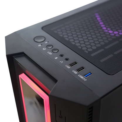 GRAND 600W 80 Plus Bronze Temper Camlı 14cm RGB Fan+Led Şeritli Gaming Oyuncu Kasası - Rampage