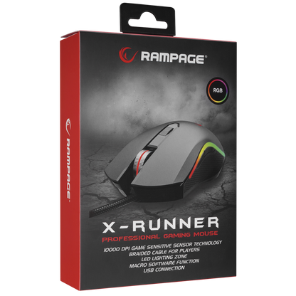 SMX-R79 X-RUNNER Usb Siyah 10000dpi Gaming Oyuncu Mouse - Rampage